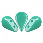 Les perles par Puca® Amos kralen Opaque green turquoise luster 63130/14400